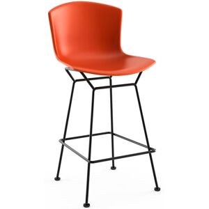 KNOLL tabouret hauteur comptoir BERTOIA Anniversary Edition (Structure noire / Coque orange - Acier verni / Polypropylene)