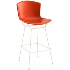 KNOLL tabouret hauteur bar BERTOIA Anniversary Edition (Structure blanche / Coque orange - Acier verni / Polypropylene)