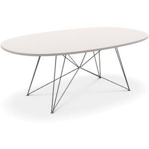 MAGIS table ovale XZ3 (Plateau blanc, structure chromee - MDF et acier)