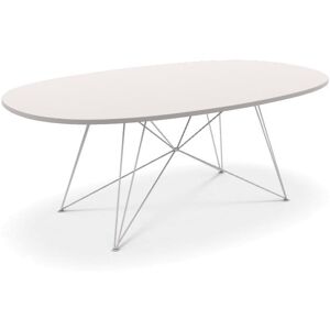 MAGIS table ovale XZ3 (Plateau blanc, structure blanche - MDF et acier)