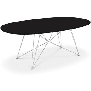 MAGIS table ovale XZ3 (Plateau noir, structure blanche - MDF et acier)