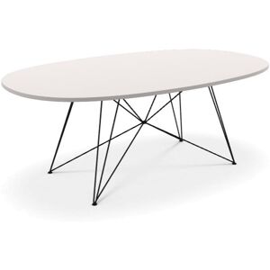 MAGIS table ovale XZ3 (Plateau blanc, structure noire - MDF et acier)