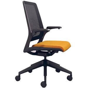 LEYFORM chaise de bureau à roulettes ASTRA avec dossier résille noir (Cat. E - Aluminium, polypropylène et tissu)