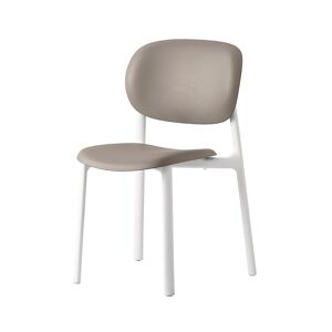 CONNUBIA chaise ZERO CB2151 (Structure blanche, coque gris tourterelle mat - Polipropilene riciclato)