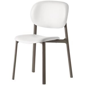 CONNUBIA chaise ZERO CB2151 (Structure gris tourterelle, coque blanc optique opaque - Polipropilene riciclato)