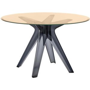 KARTELL table SIR GIO avec plateau rond (Bronze / Fumé - Base en technoploymère et plateau en cristal stratifié) - Publicité