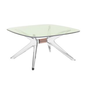 KARTELL table basse BLAST avec plateau carré (Plateau vert, structure cristal et bronze - Base en technoploymère et plateau en cristal [...] - Publicité