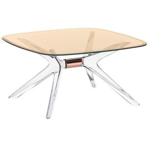 KARTELL table basse BLAST avec plateau carré (Plateau bronze, structure cristal et bronze - Base en technoploymère et plateau en cristal [...] - Publicité