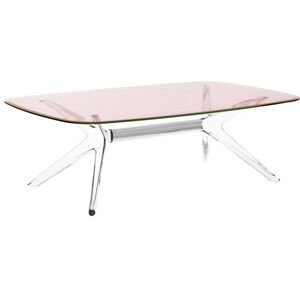 KARTELL table basse BLAST avec plateau rectangulaire (Plateau rose, structure cristal et chrome - Base en technoploymère et plateau en cristal [...] - Publicité