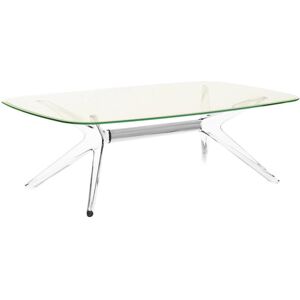 KARTELL table basse BLAST avec plateau rectangulaire (Plateau jaune, structure cristal et chrome - Base en technoploymère et plateau en cristal [...] - Publicité