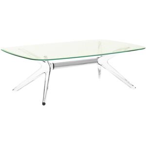 KARTELL table basse BLAST avec plateau rectangulaire (Plateau vert, structure cristal et chrome - Base en technoploymère et plateau en cristal [...] - Publicité