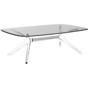 KARTELL table basse BLAST avec plateau rectangulaire (Plateau fumé, structure cristal et chrome - Base en technoploymère et plateau en cristal [...] - Publicité