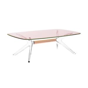 KARTELL table basse BLAST avec plateau rectangulaire (Plateau rose, structure cristal et bronze - Base en technoploymère et plateau en cristal [...] - Publicité