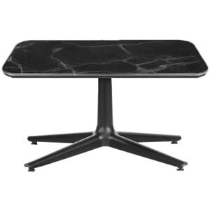 KARTELL table basse MULTIPLO LOW avec plateau carre (Noir - Aluminium moule et plateau en ceramique finition marbre)