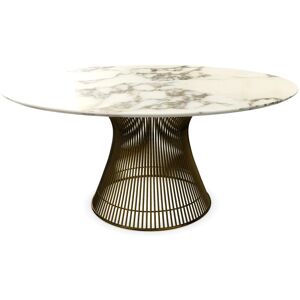 KNOLL table ronde PLATNER Ø 152 cm (Bronze / Arabescato - Métal / marbre)