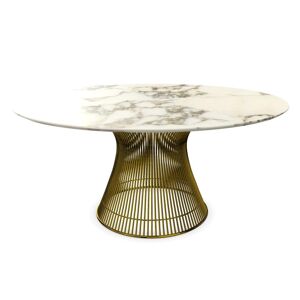 KNOLL table ronde PLATNER Ø 152 cm (Or 18k / Arabescato - Métal / marbre) - Publicité