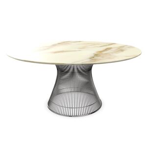 KNOLL table ronde PLATNER Ø 152 cm (Nickel / Calacatta - Métal / marbre) - Publicité