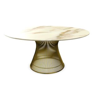 KNOLL table ronde PLATNER Ø 152 cm (Or 18k / Calacatta - Métal / marbre) - Publicité