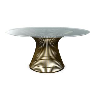 KNOLL table ronde PLATNER Ø 152 cm (Bronze / Transparent - Métal / Cristal) - Publicité