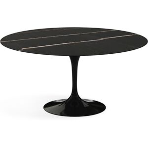 KNOLL table ronde TULIP Ø 152 cm collection Eero Saarinen (Base noire / plateau Sahara Noir satiné - marbre et aluminium)