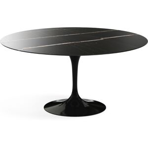 KNOLL table ronde TULIP Ø 152 cm collection Eero Saarinen (Base noire / plateau Sahara Noir - marbre et aluminium)