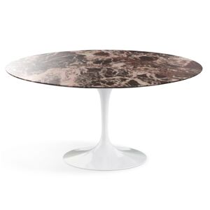 KNOLL table ronde TULIP Ø 152 cm collection Eero Saarinen (Base blanche / Plateau Rouge Rubis - marbre et aluminium) - Publicité