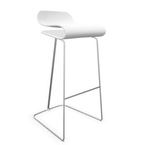 KRISTALIA tabouret BCN avec la base vernì (Blanc H 76 cm - acier verni comme le siege)