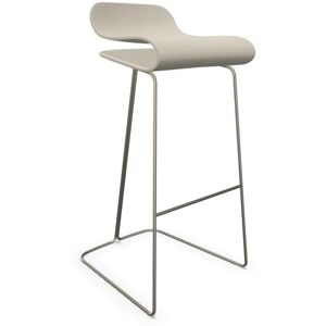 KRISTALIA tabouret BCN avec la base vernì (Beige H 76 cm - acier verni comme le siege)