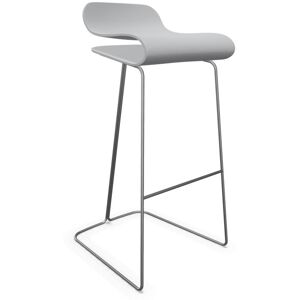 KRISTALIA tabouret BCN avec la base vernì (Gris clair H 76 cm - acier verni comme le siege)