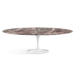KNOLL table ovale TULIP collection Eero Saarinen 244x137 cm (Base blanche / Plateau Rouge Rubis - marbre et aluminium)
