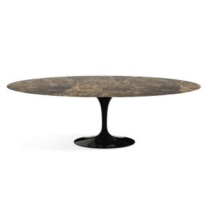 KNOLL table ovale TULIP collection Eero Saarinen 244x137 cm (Base noire / Plateau Emperador marron - marbre et aluminium) - Publicité