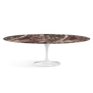 KNOLL table ovale TULIP collection Eero Saarinen 244x137 cm (Base blanche / Plateau Rouge Rubis satine - marbre et aluminium)