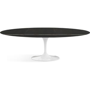 KNOLL table ovale TULIP collection Eero Saarinen 244x137 cm (Base blanche / Plateau Sahara Noir satiné - marbre et aluminium) - Publicité