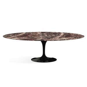 KNOLL table ovale TULIP collection Eero Saarinen 244x137 cm (Base nera / piano Rosso Rubino satinato - marbre et aluminium)