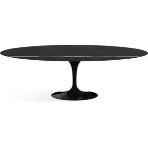 KNOLL table ovale TULIP collection Eero Saarinen 244x137 cm (Base noire / plateau Sahara Noir satiné - marbre et aluminium) - Publicité