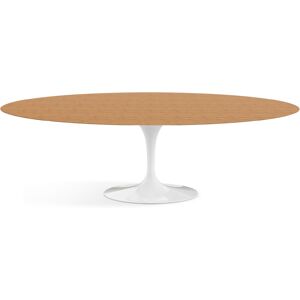 KNOLL table ovale TULIP collection Eero Saarinen 244x137 cm (Base blanche / plateau en teak - Bois et aluminium)