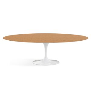 KNOLL table ovale TULIP collection Eero Saarinen 244x137 cm (Base blanche / plateau en teak - Bois et aluminium) - Publicité