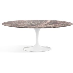 KNOLL table ovale TULIP collection Eero Saarinen 198x121 cm (Base blanche / Plateau Rouge Rubis - marbre et aluminium)