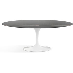 KNOLL table ovale TULIP collection Eero Saarinen 198x121 cm (Base blanche / Plateau Sahara Noir - marbre et aluminium) - Publicité