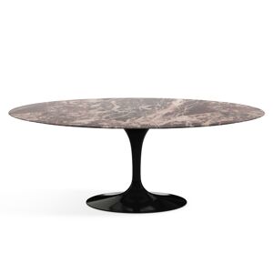 KNOLL table ovale TULIP collection Eero Saarinen 198x121 cm (Base noire / plateau Rouge Rubis - marbre et aluminium) - Publicité