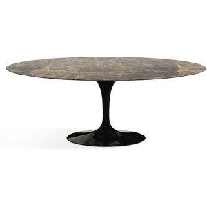 KNOLL table ovale TULIP collection Eero Saarinen 198x121 cm (Base noire / Plateau Emperador marron - marbre et aluminium)