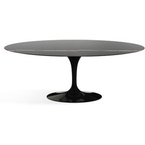 KNOLL table ovale TULIP collection Eero Saarinen 198x121 cm (Base noire / plateau Sahara Noir - marbre et aluminium)