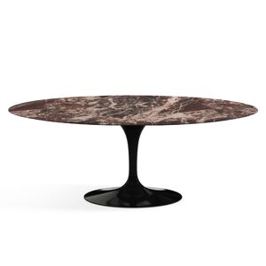 KNOLL table ovale TULIP collection Eero Saarinen 198x121 cm (Base noire / plateau Rouge Rubis satiné - marbre et aluminium) - Publicité