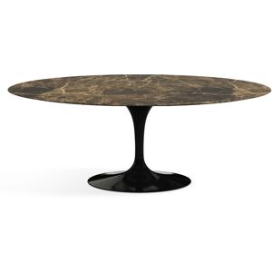 KNOLL table ovale TULIP collection Eero Saarinen 198x121 cm (Base noire / Plateau Emperador marron satiné - marbre et aluminium) - Publicité