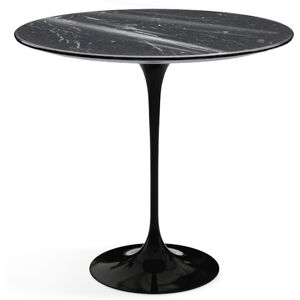 KNOLL table basse ovale TULIP collection Eero Saarinen 57x38 cm (Base noire / plateau noir Marquina - marbre et aluminium)