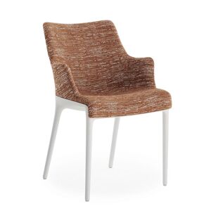 KARTELL chaise avec accoudoirs ELEGANZA NIA tissu MELANGE (Base blanche, tissu rouille - Technopolymère thermoplastique recyclé et tissu) - Publicité