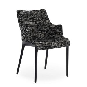 KARTELL chaise avec accoudoirs ELEGANZA NIA tissu MELANGE (Base noire, tissu noir - Technopolymère thermoplastique recyclé et tissu) - Publicité
