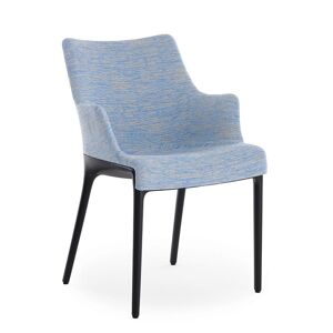 KARTELL chaise avec accoudoirs ELEGANZA NIA tissu MELANGE (Base noire, tissu bleu - Technopolymère thermoplastique recyclé et tissu) - Publicité