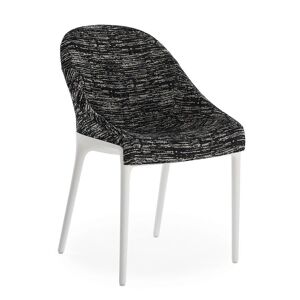 KARTELL chaise ELEGANZA ELA tissu MELANGE (Base blanche, tissu noir - Technopolymère thermoplastique recyclé et tissu) - Publicité