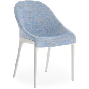 KARTELL chaise ELEGANZA ELA tissu MELANGE (Base blanche, tissu bleu - Technopolymère thermoplastique recyclé et tissu) - Publicité